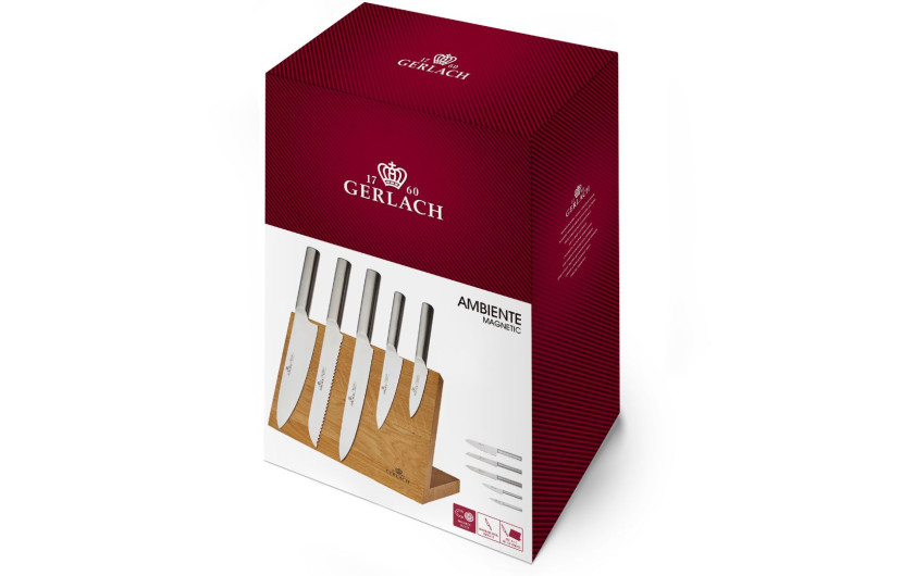 Messerset mit Magnet-Messerbrett AMBIENTE Magnetic