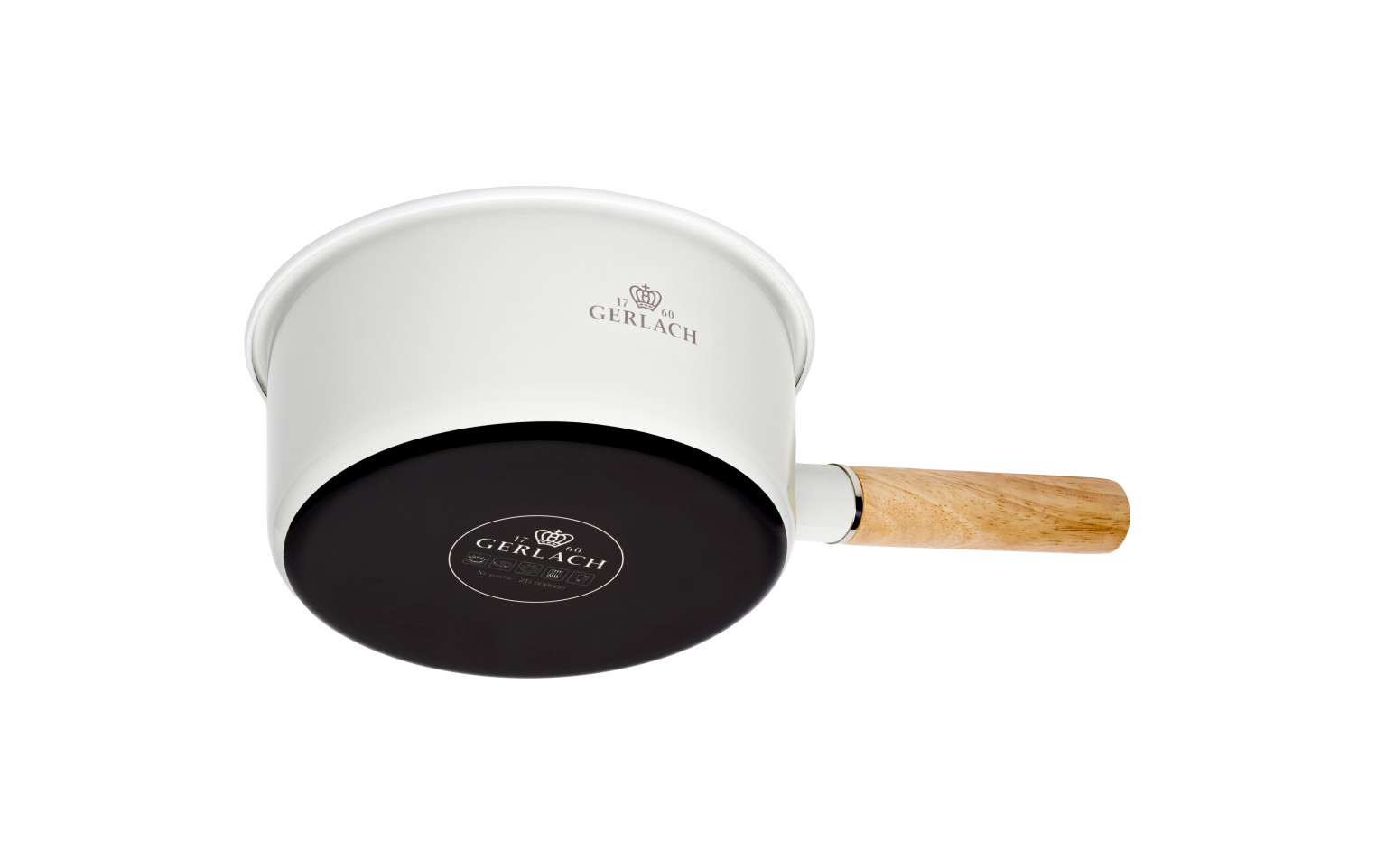 Emaillierter Stieltopf 18cm 1,5l NATUR ENAMEL Weiß