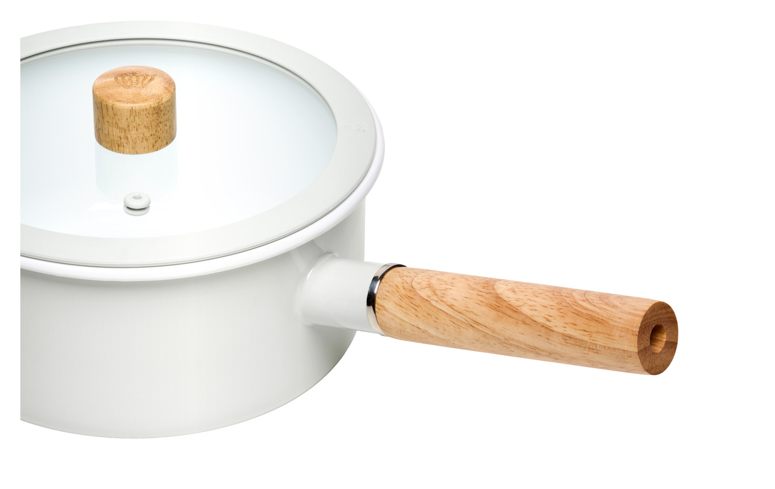 Emaillierter Stieltopf 18cm 1,5l NATUR ENAMEL Weiß