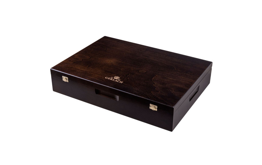 Besteckset in einer Holzkiste 68-teilig glänzend RETRO Besteckset in einer Holzkiste 68-teilig glänzend RETRO