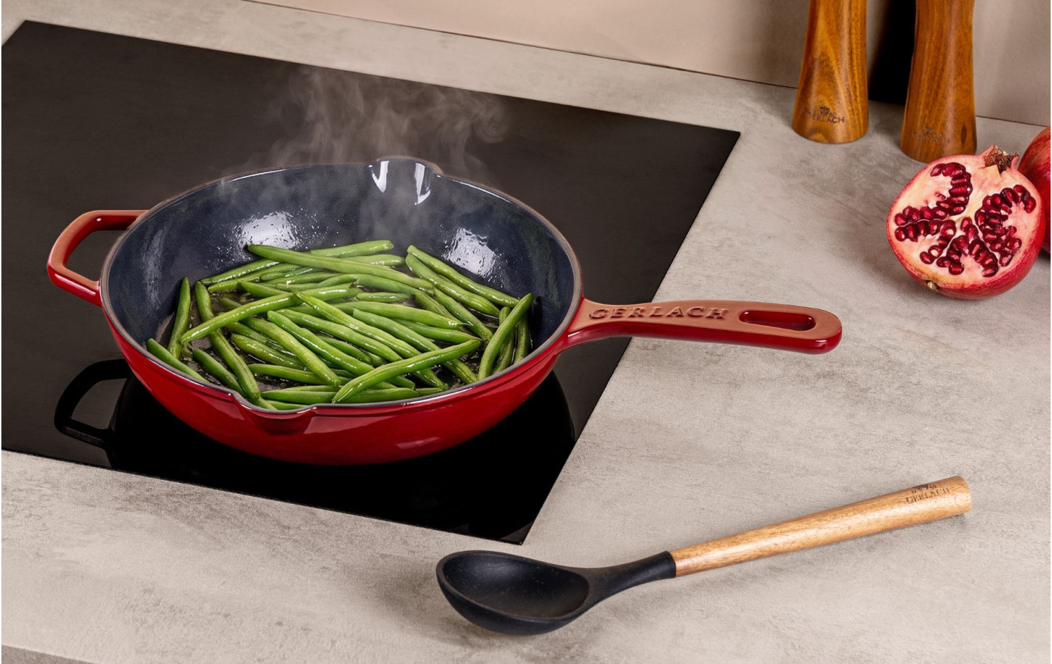 Gusseisenpfanne 28 cm NATUR IRON Bordeauxrot