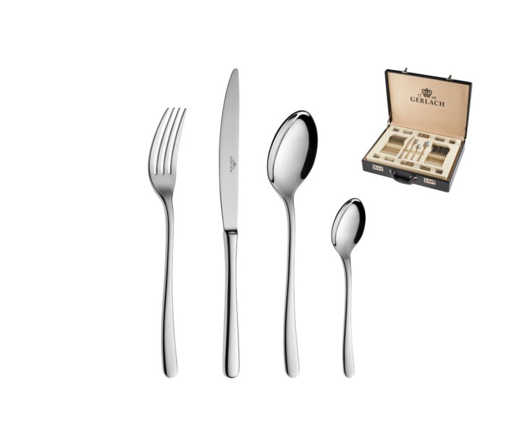 Besteckset 68-teilig gl&auml;nzend MUZA + Koffer
