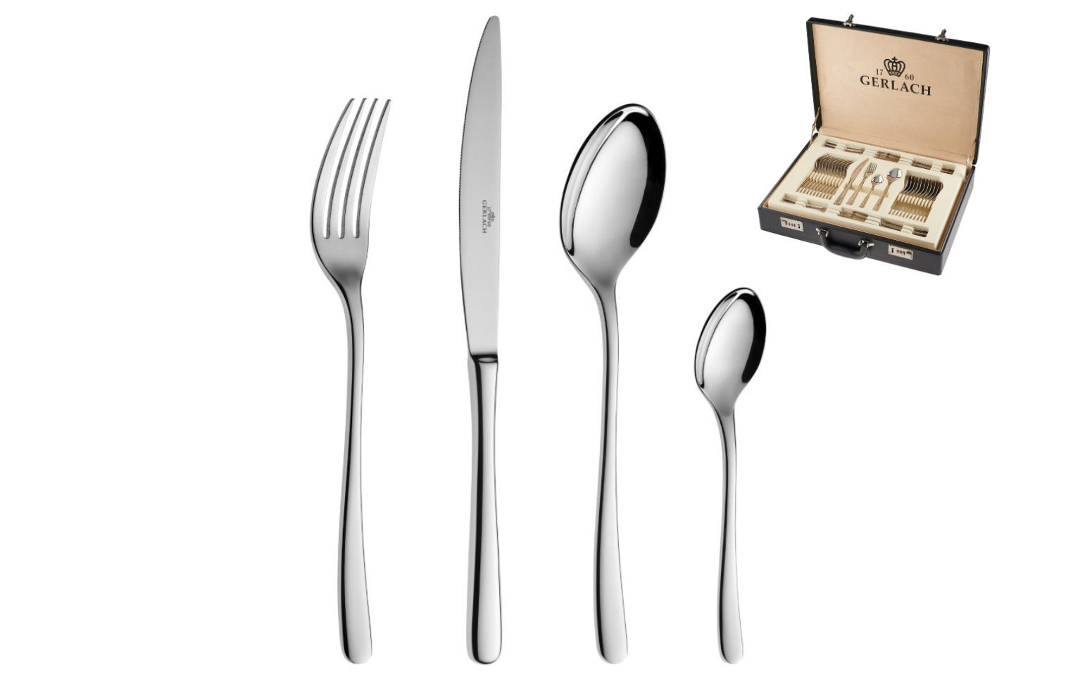 Besteckset 68-teilig glänzend MUZA + Koffer