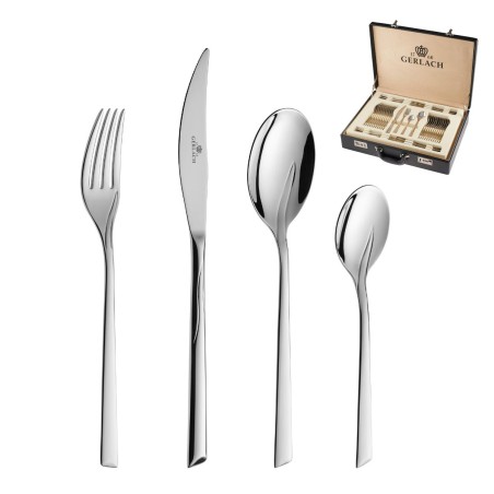 Besteckset 68 Teile FLAMES Poliert + Holzkiste
