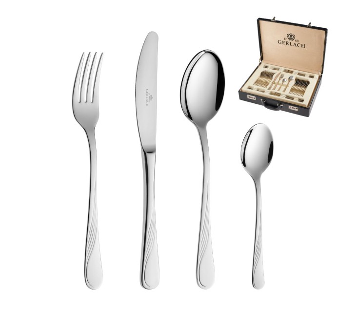 Besteckset 68 Teile CELESTIA Poliert + Holzkiste