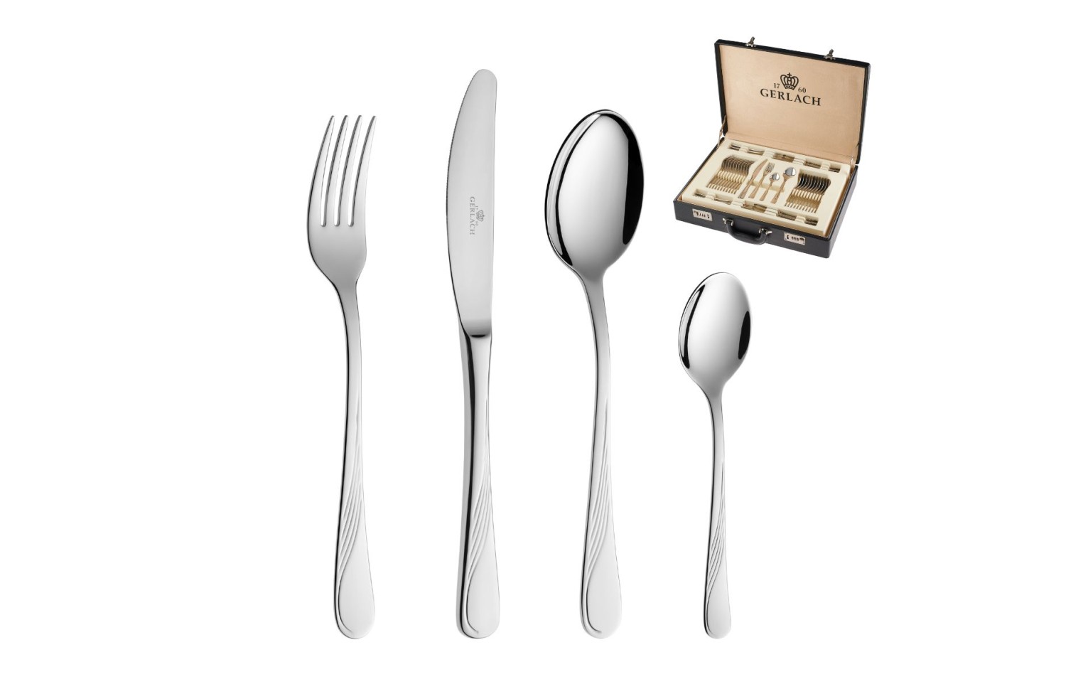 Besteckset 68 Teile CELESTIA Poliert + Holzkiste