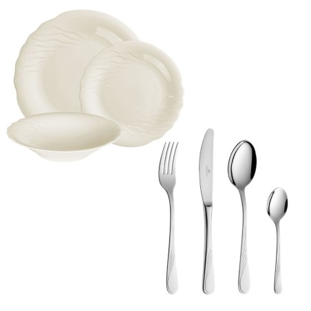 Geschirrset 18 Teile CELESTIA + Besteckset 24 Teile CELESTIA Poliert für 6 Personen