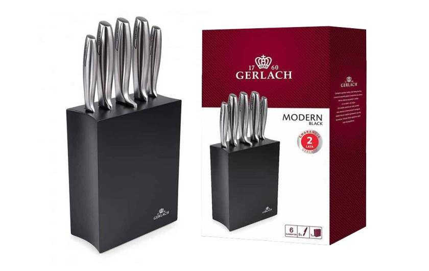 Messerset im Block MODERN Schwarz Messerset im Block MODERN Schwarz