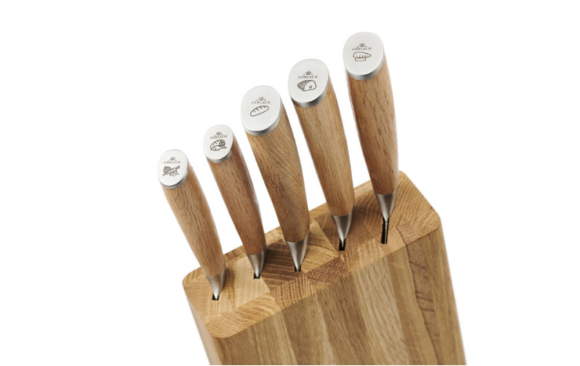 Messerset im Block NATUR Holz