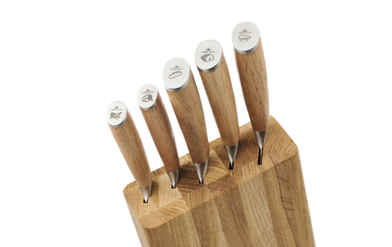 Messerset im Block NATUR Holz