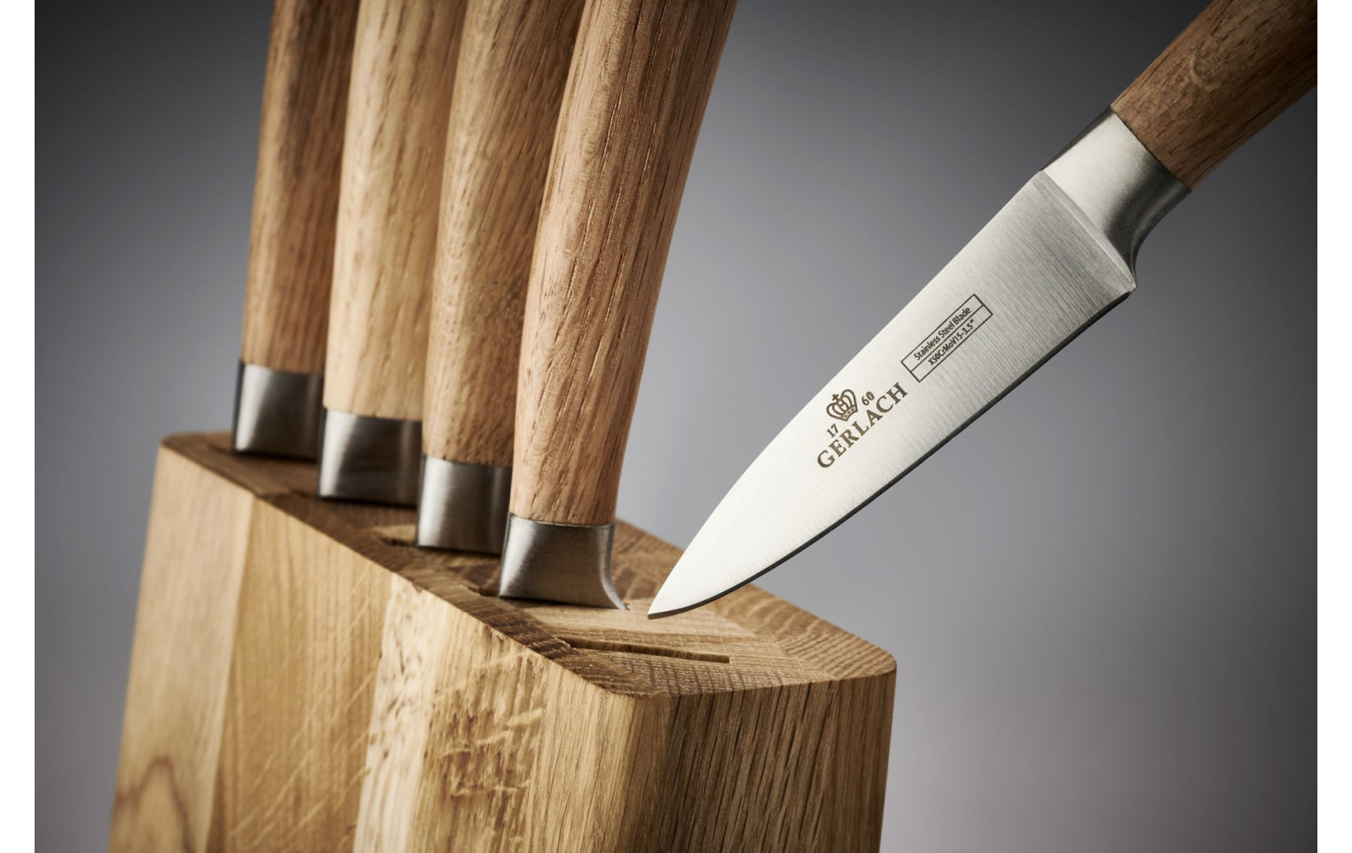 Messerset im Block NATUR Holz