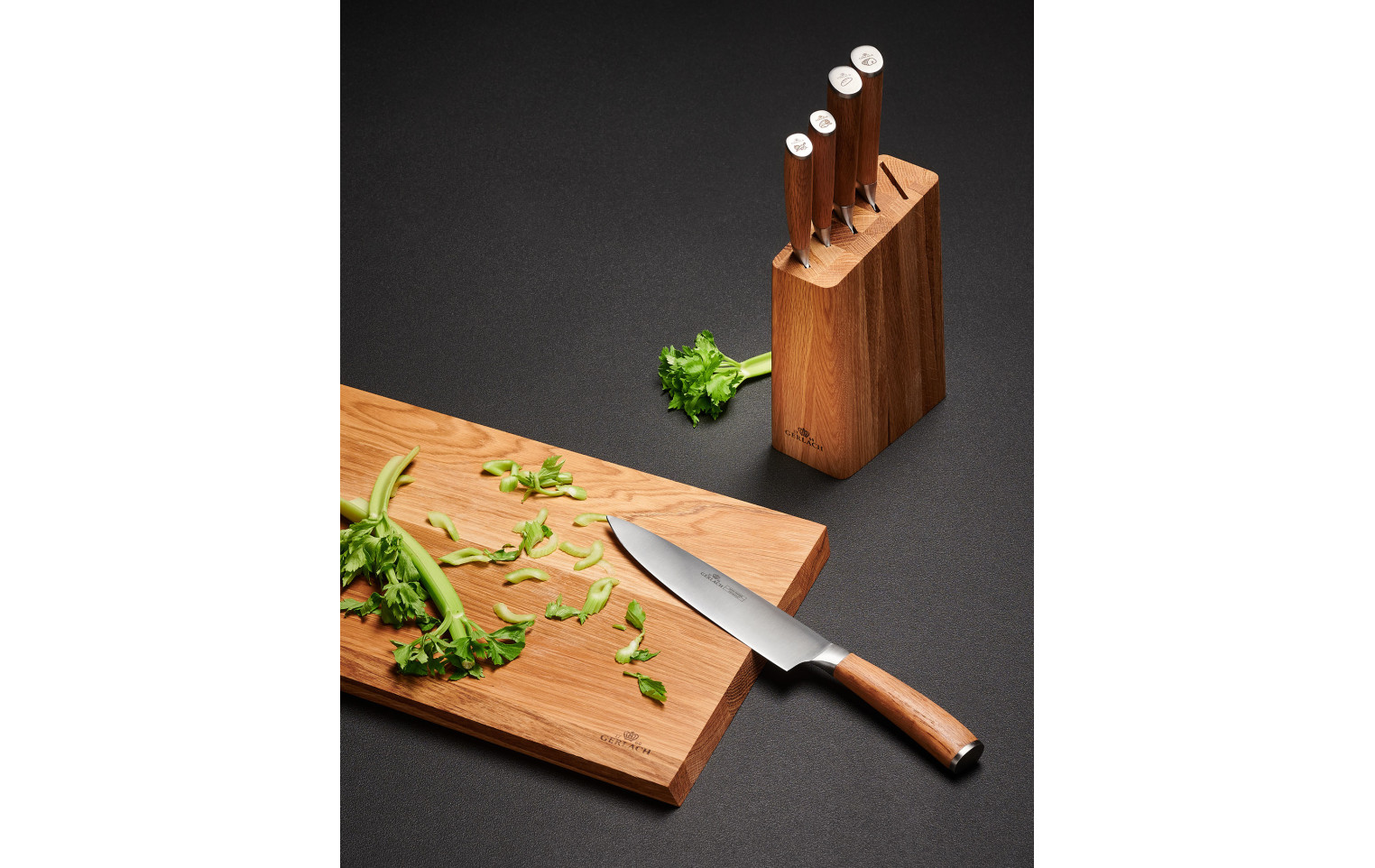 Messerset im Block NATUR Holz